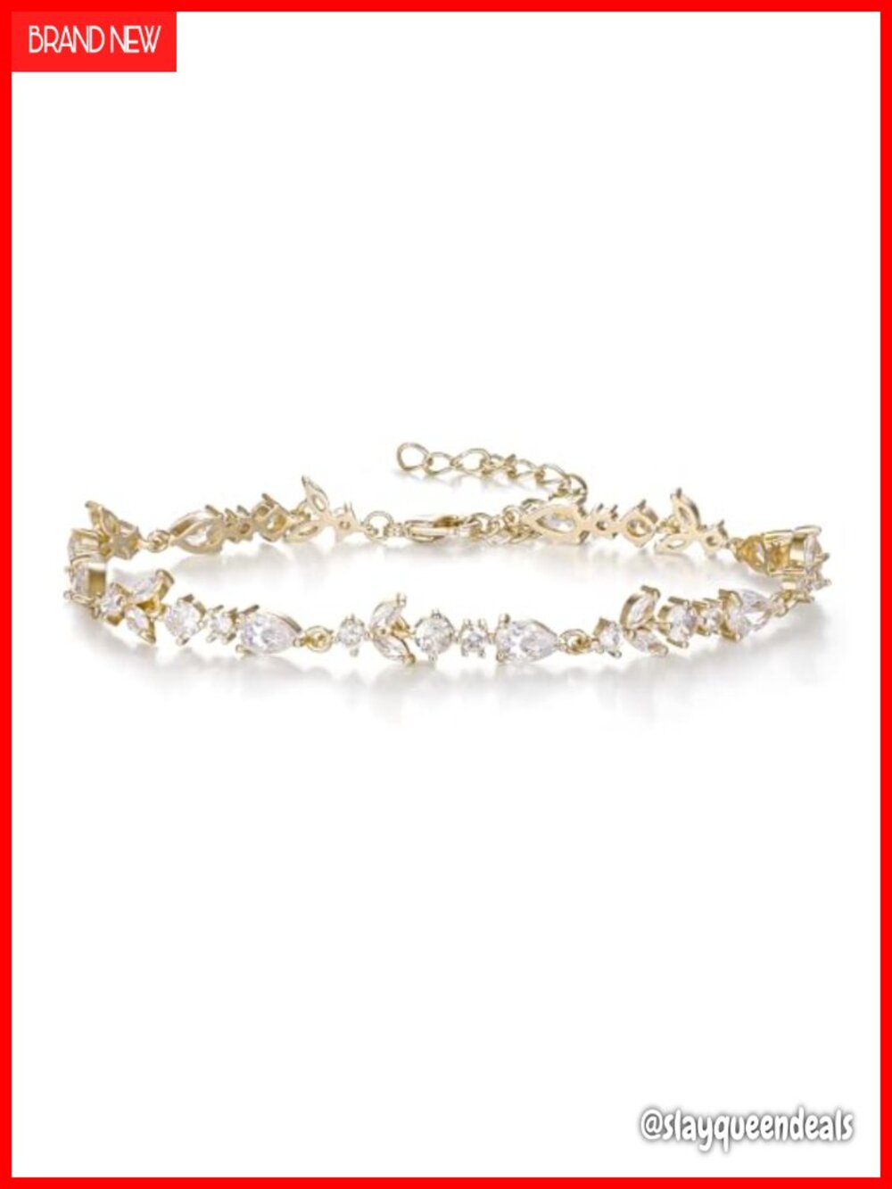 Tennis Bracelet for Women, Cubic Zirconia Wedding Bridal Bracelet, Adjustable